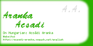 aranka acsadi business card